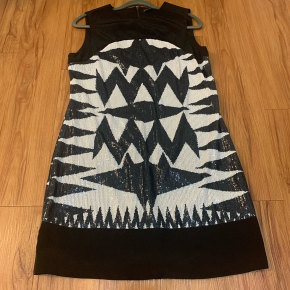 Zara Basic Sequin Multicoloured Mod Shift Dress - Picture 3 of 10